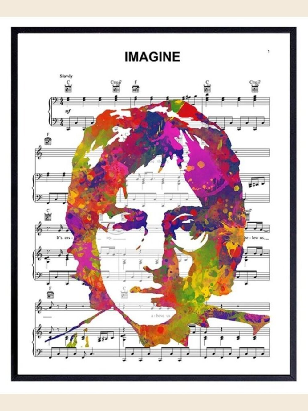 John Lennon Poster Beatles Wall Art Decor